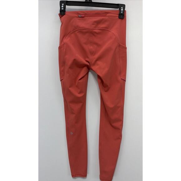 Lululemon Speed Up Full Length 28” Leggings Orange Size 6 Run/Train - Picture 2 of 7